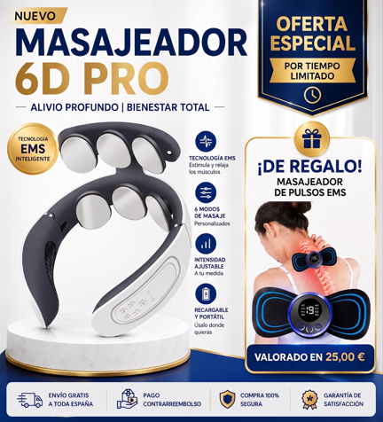 Masajeador Cervical 6D  Pro + Mini EMS (Regalo)